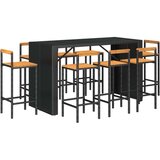  Barska garnitura 9-delna poli ratan in trden les akacije | Shoptok.si