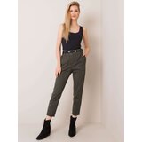 Fashion Hunters Khaki kalhoty s vysokým pasem | Shoptok.si