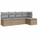  5-dijelni vrtni set sofa s jastucima bež od poliratana | shoptok.hr