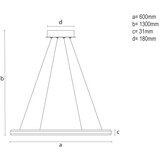  LED luster na sajli, prigušiva, LED/55W/230V 3000–6500K, prečnik 60 cm + daljinski upravljač | Eponuda.com