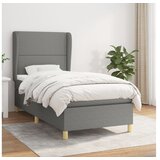  Box spring postelja z vzmetnico temno siva 100x200 cm blago | Shoptok.si