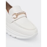 Shelvt White loafers with a decorative gold element. | shoptok.hr
