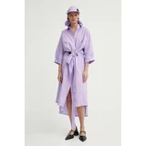 MMC Studio Bombažna obleka vijolična barva, FELIA.DRESS