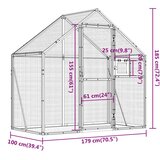  Kavez za ptice srebrni 179 x 100 x 185 cm aluminijski | Eponuda.ba
