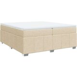  Krevet s oprugama i madracem krem 200 x 200 cm od tkanine | shoptok.hr