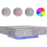 Maison Chic Klubska mizica - kavna mizica - Nizka mizica z LED lučmi betonsko siva 100x100x31 cm, (21752040) Cene