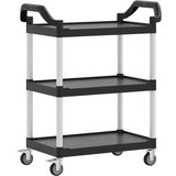 Furnova 3-nadstropni voziček črn 81x41x92 cm aluminij, (21951238) | Shoptok.si