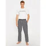 Karl Lagerfeld Pižama Printed Pj T-Shirt Set 225M2100 Bela Regular Fit