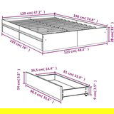  Okvir za krevet s ladicama crni 120x190 cm konstruirano drvo | shoptok.hr