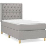 The Living Store Box spring postelja z vzmetnico svetlo siva 80x200 cm blago - Box Spring Postelja, (21520742) | Shoptok.si