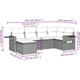  6-dijelni set vrtnih sofa s jastucima bež od poliratana | shoptok.hr