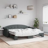 vidaXL Izvlečna dnevna postelja temno siva 90x200 cm blago Cene