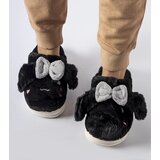 Gemre Black warm slippers with ears and a bow Gilda | shoptok.hr