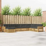  Set vanjskih sofa 8 kom. Bijela i antracit Čvrsto drvo akacije 410 x 251,5 x 73 cm | Shoptok.si