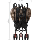  Otroški voziček za dvojčke taupe jeklen, (20802358) | Shoptok.si