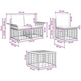  Zunanja garnitura za sedenje 5 pcs Črna in Temno siva Poliester, (5000270903) | Shoptok.si