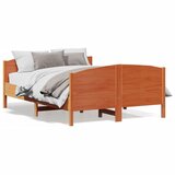 Furnova Posteljni okvir brez vzmetnice voščeno rjav 160x200 cm borovina, (21937524) | Shoptok.si