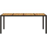  Vrtni stol s pločom od drva bagrema crni 190x90x75cm poliratana | shoptok.hr