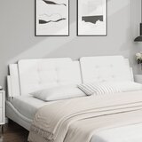 Maison Chic posteljno vzglavje - vzglavna omarica - vzglavna stranica bela 200 cm umetno usnje, (21704115) | Shoptok.si