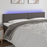 vidaXL LED posteljno vzglavje sivo 160x5x78/88 cm umetno usnje Cene