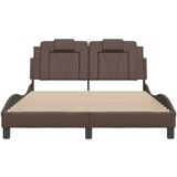 vidaXL Okvir za krevet s uzglavljem smeđi 140x200 cm od umjetne kože | shoptok.hr