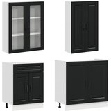  Kuhinjska jedinica PORTO 8 kom. Crna Konstruirano drvo | shoptok.hr