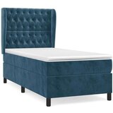 Box spring krevet s madracem tamnoplavi 100x200 cm baršunasti | shoptok.hr