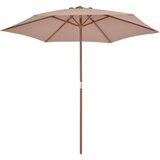 vidaXL Zunanji senčnik z lesenim drogom 270 cm taupe, (20609863) | Shoptok.si