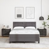 Box Okvir postelje z vzmetnico Siva 140 x 200 cm Umetna koža, (5000022692) | Shoptok.si
