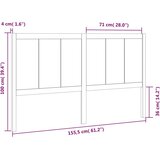 Uzglavlje za krevet 155,5 x 4 x 100 cm od masivne borovine | shoptok.hr