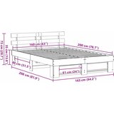  Krevetna konstrukcija s uzglavljem Vosak smeđa 160 x 200 cm | shoptok.hr
