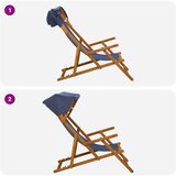 Ležaljka 3 Pozicija Čvrsto drvo eukaliptusa Plava | shoptok.hr