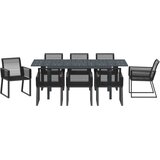  Vrtni set za objed 9 kom. Crna poliratan 180 x 80 x 74 cm | shoptok.hr