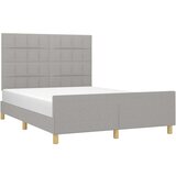  Okvir za krevet s uzglavljem svjetlosivi 140x190 cm od tkanine | shoptok.hr