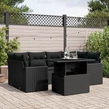 vidaXL 7-dijelni set vrtnih sofa od poliratana s jastucima crni | shoptok.hr