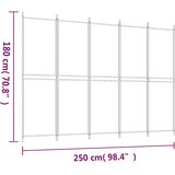 Sobna pregrada s 5 panela smeđa 250x180 cm od tkanine | Shoptok.si