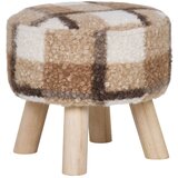 House Nordic Bel/rjav tabure iz tkanine bouclé Aberdeen – | Shoptok.si