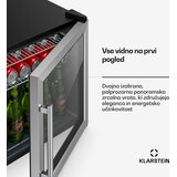 Klarstein Hladnjak za pića Beersafe s vratima od zrcalnog stakla | 44 x 48 cm | Unutarnje LED osvjetljenje | Srebrna | shoptok.hr