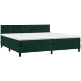  box spring s madracem LED tamnozeleni 200x200 cm baršun | shoptok.hr