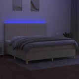 Krevet box spring s madracem LED krem 200x200 cm od tkanine | shoptok.hr