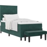  Postelja z vzmetnico z vzmetnico Temno zelena 90 x 200 cm Žamet, (5000126665) | Shoptok.si