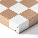  Slika - Checkerboard Pattern - Brown-White Grid with a Subtle Noise 40x60 Akustična | shoptok.hr