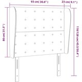  Uzglavlje s u&amp;scaron;ima crno 93x23x118/128 cm od tkanine Slike