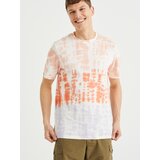 WE Fashion Majica oranžna / svetlo oranžna / bela | Shoptok.si