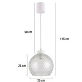 Brilagi LED luster na sajli RETRO GLASS 1xE27/60W/230V Ø 25 cm bela/zadimljeno-siva | Eponuda.com