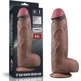 Lovetoy 12" Dual Layered Silicone Cock XXL Brown