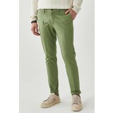 ALTINYILDIZ CLASSICS Men's Green Slim Fit Slim Fit Dobby Side Pockets Casual Pants Cene