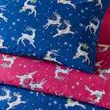 Their Nibs Rdeča/modra bombažna posteljnina za zakonsko posteljo 200x200 cm Christmas Reindeer – | Shoptok.si