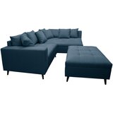 MID.YOU Ecksofa inkl. Hocker, mikrovlakna temno modra | Shoptok.si