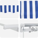  Retraktilna tenda z Modra in bela 3.5 x 2.5 m Platno in kovina - - modra - 27.48 - 3.5 x 2.5 m - 2025- | Shoptok.si